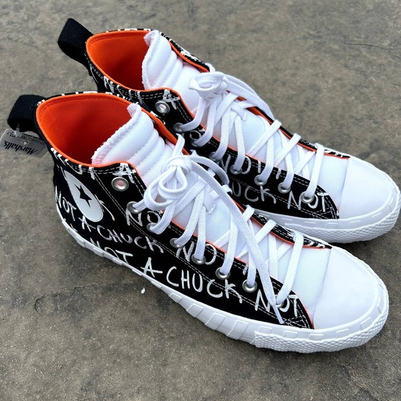 CONVERSE BLACK/WHITE MEN CANVAS NOT A CHUCK HIGH TOP BASKETBALL SNEAKERS NEW - Picture 7 of 14